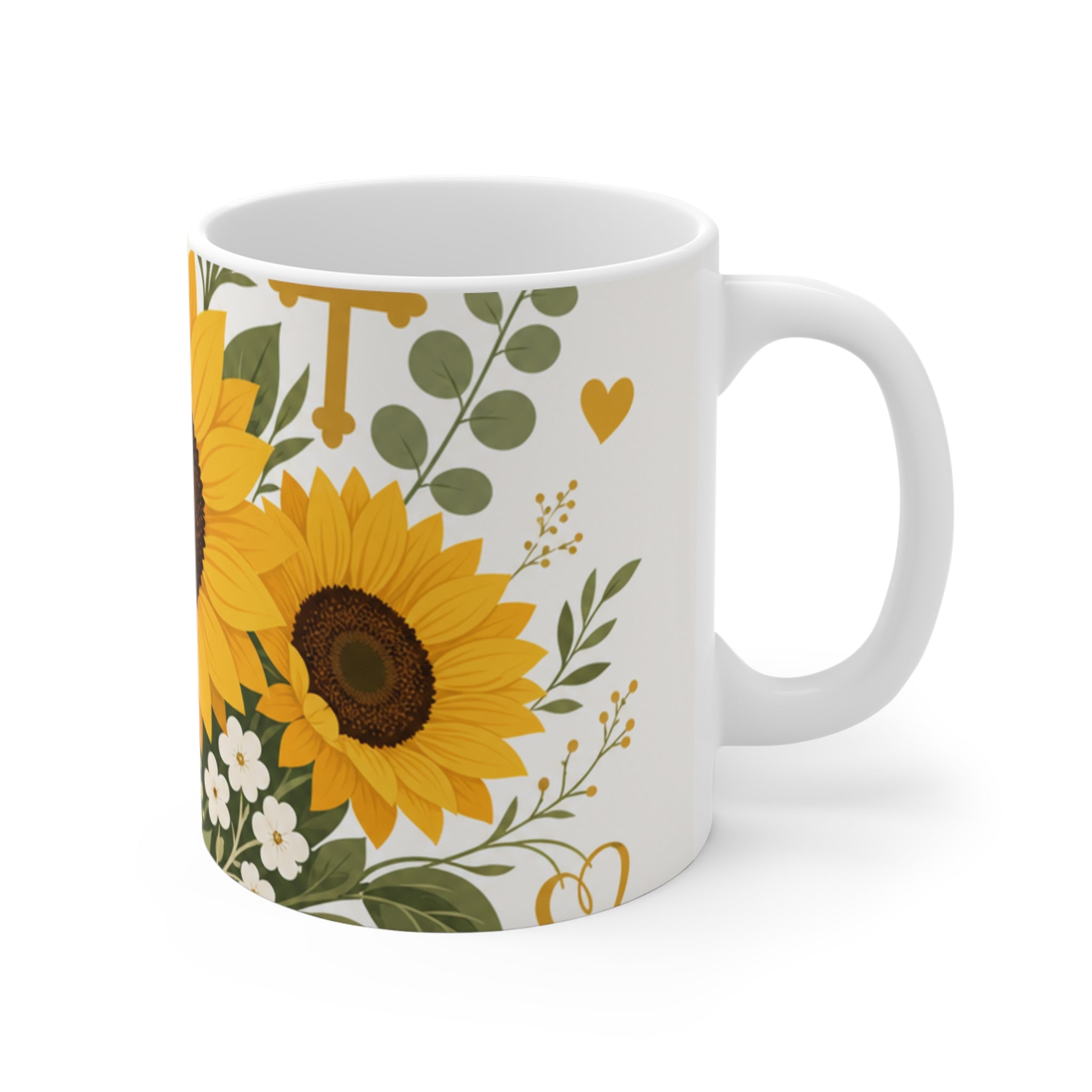 Blessed Mama Sunflower Coffee Mug – Christian Mom Gift – Faith Mom Mug – Grateful Mama Cup – 11oz