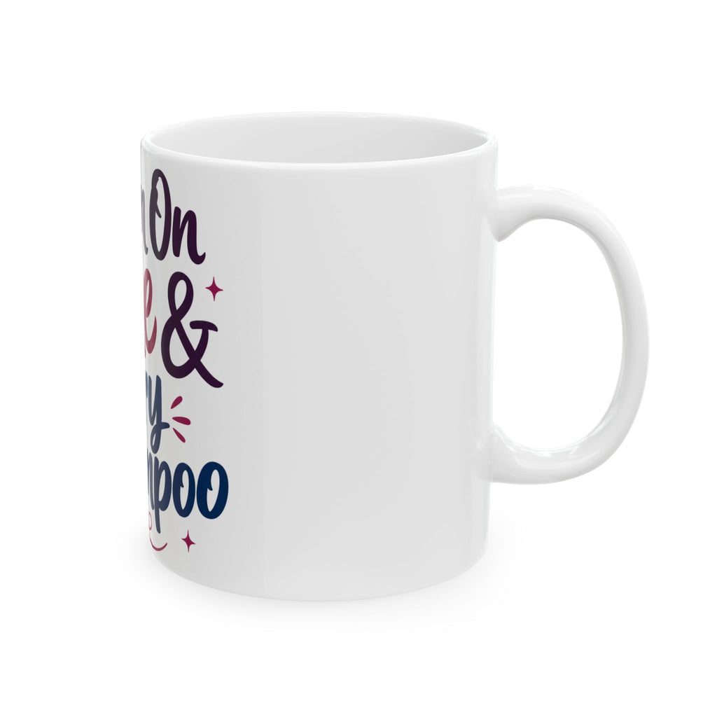 I Run On Wine & Dry Shampoo Funny Mom Mug | Stay At Home Mom Gift | Mom Humor Coffee Cup