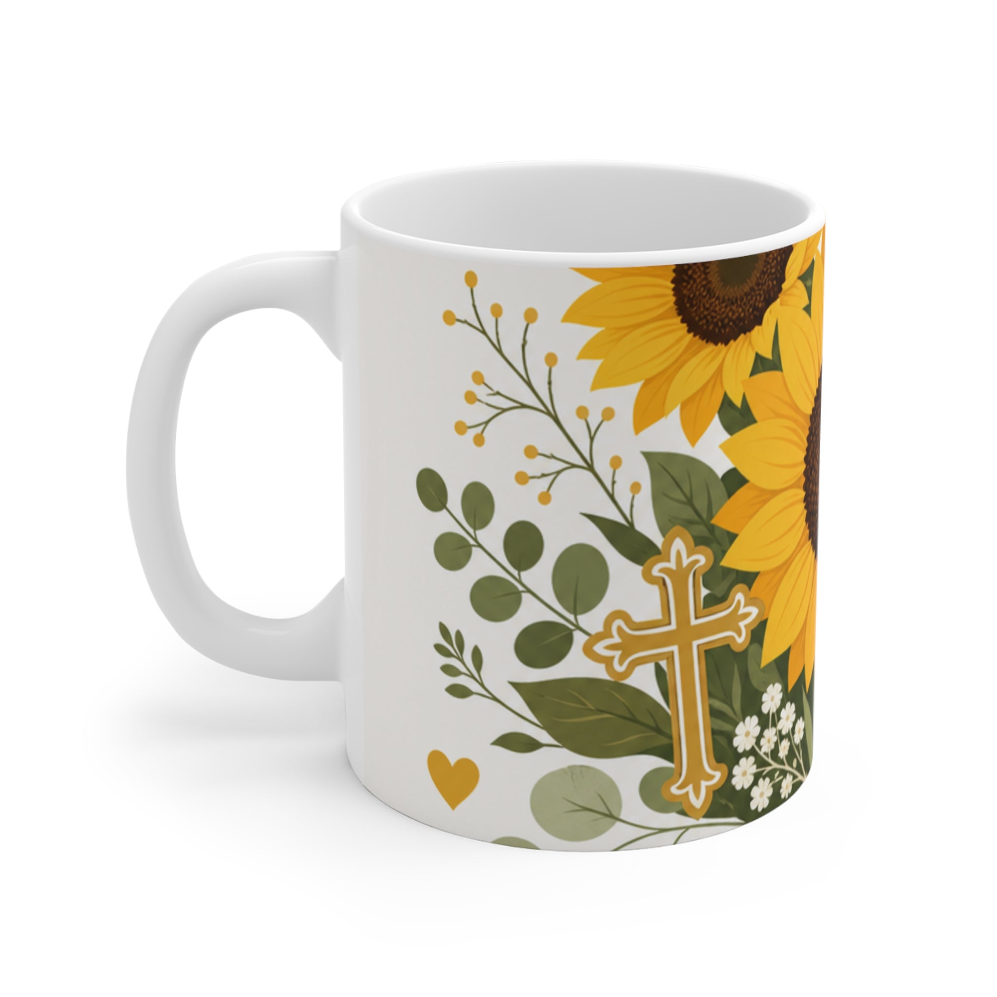 Blessed Mama Sunflower Coffee Mug – Christian Mom Gift – Faith Mom Mug – Grateful Mama Cup – 11oz