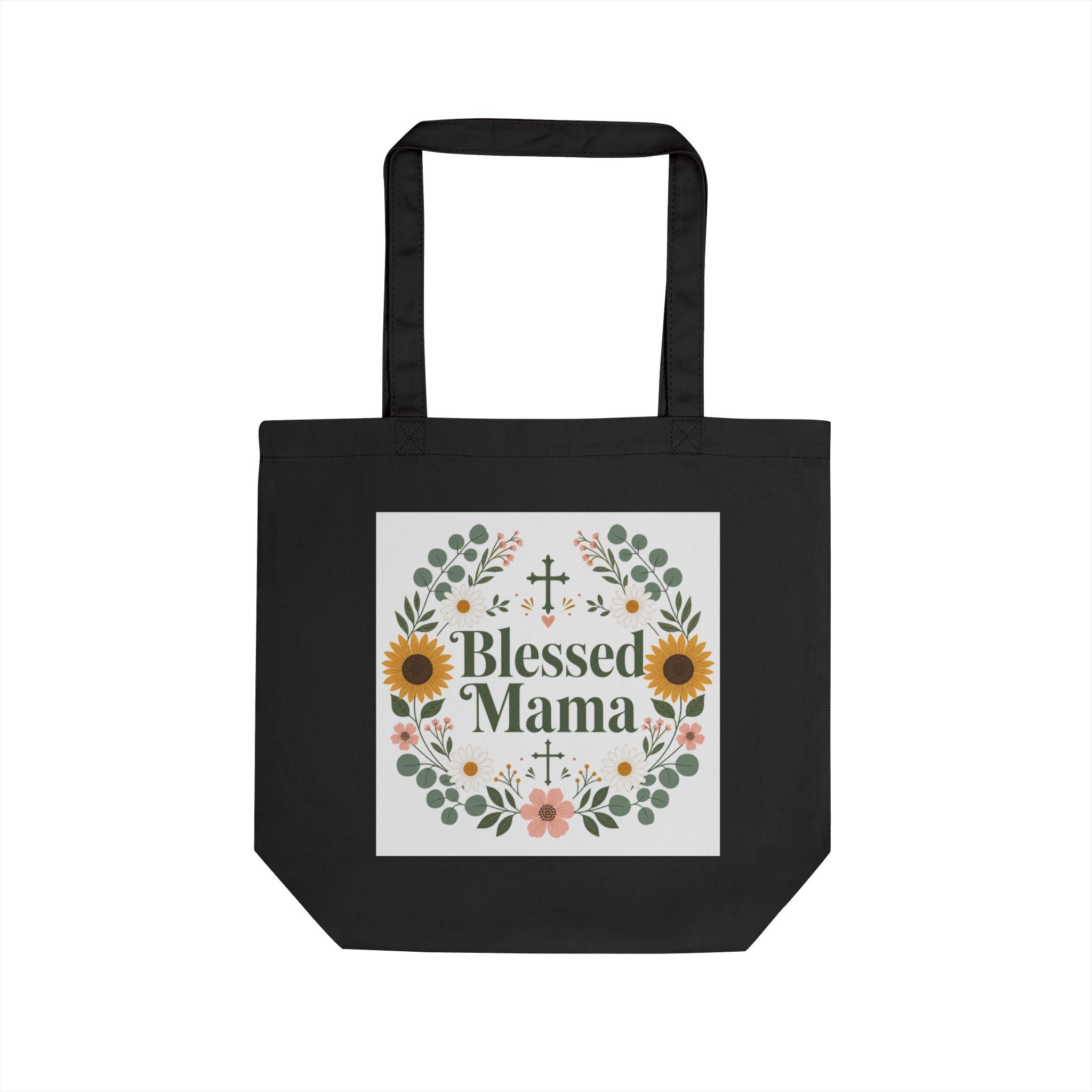 Blessed Mama Floral Tote Bag | Mom Gift Bag | Cute Floral Grocery Tote for Moms